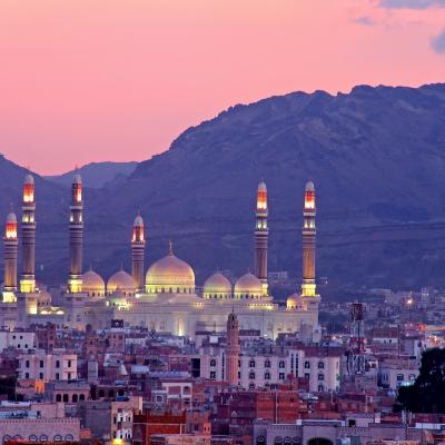 Sanaa Yemen Mountains Buildings 